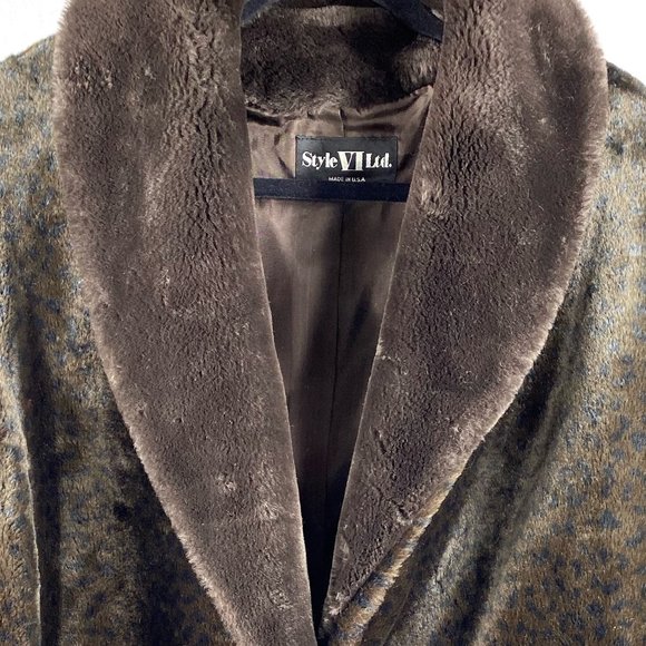 Style VI LTD Faux Fur Vintage Leopard Winter Coat - Picture 3 of 11